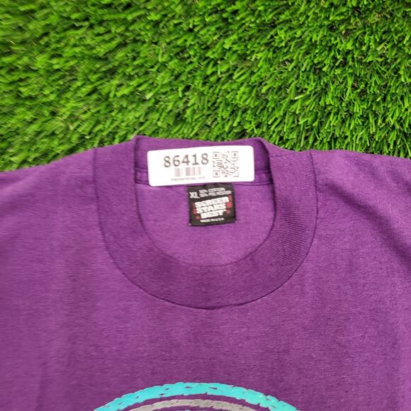 Vintage 1990 La-Paz Shirt Womens XL 22x28 Purple Spellout - Picture 6 of 12